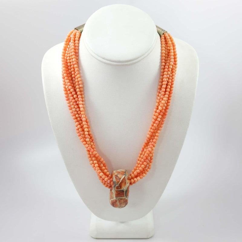 Classic and Long, Large Bead Coral Necklace — Danilova: Fashion, costume  and vintage jewellery curator
